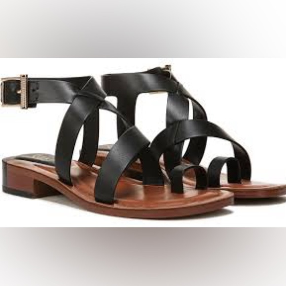 Franco Sarto Ina Black Strappy leather Sandals 9